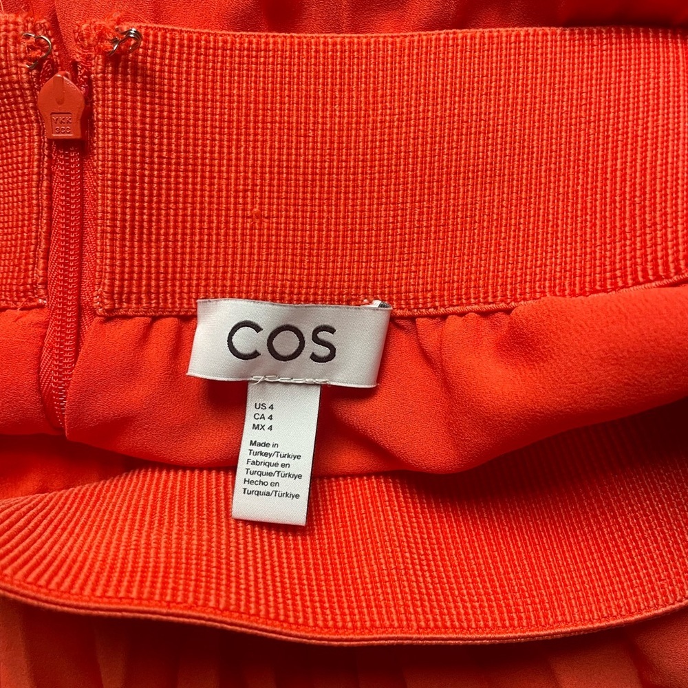 COS Vibrant Orange pleated maxi skirt - Picture 2 of 7